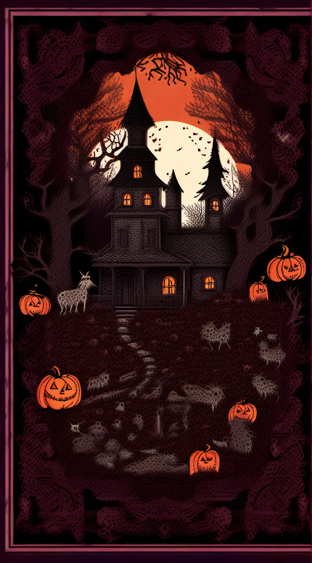 ai character: HH Halloween  background