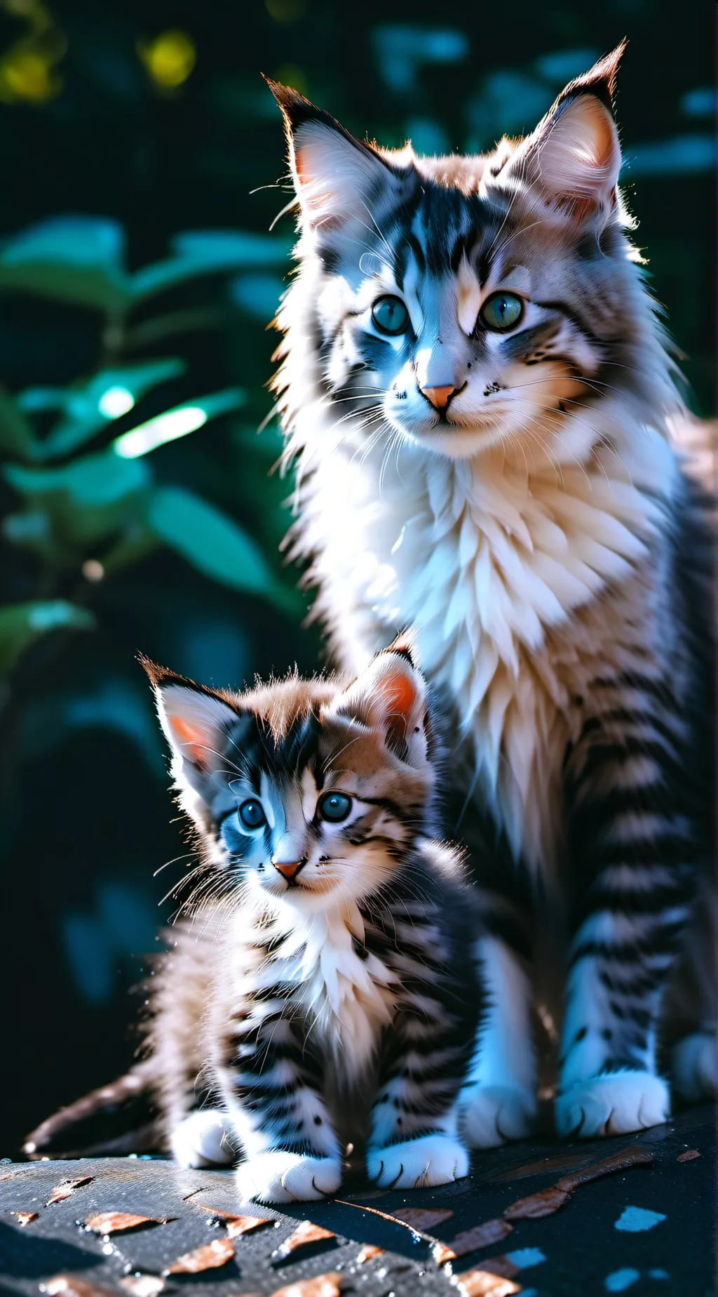 ai character: Mama cat background