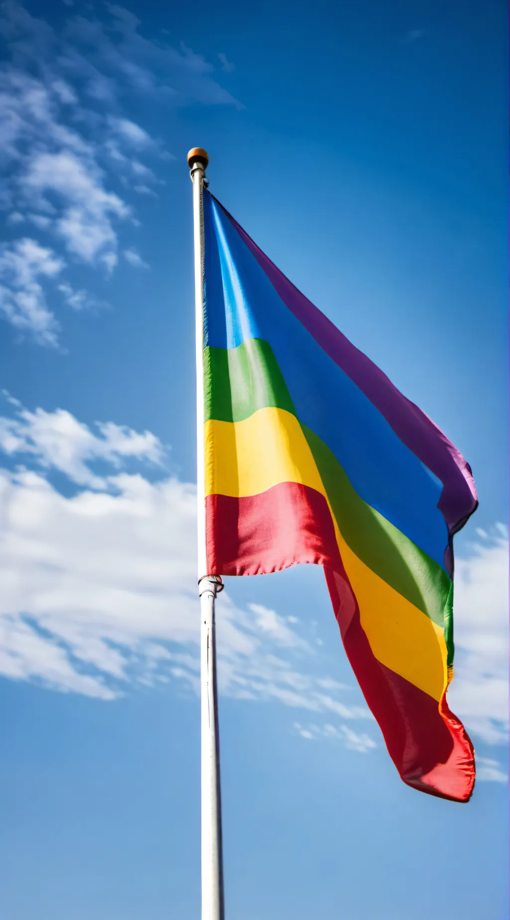 ai character: Gay flag background