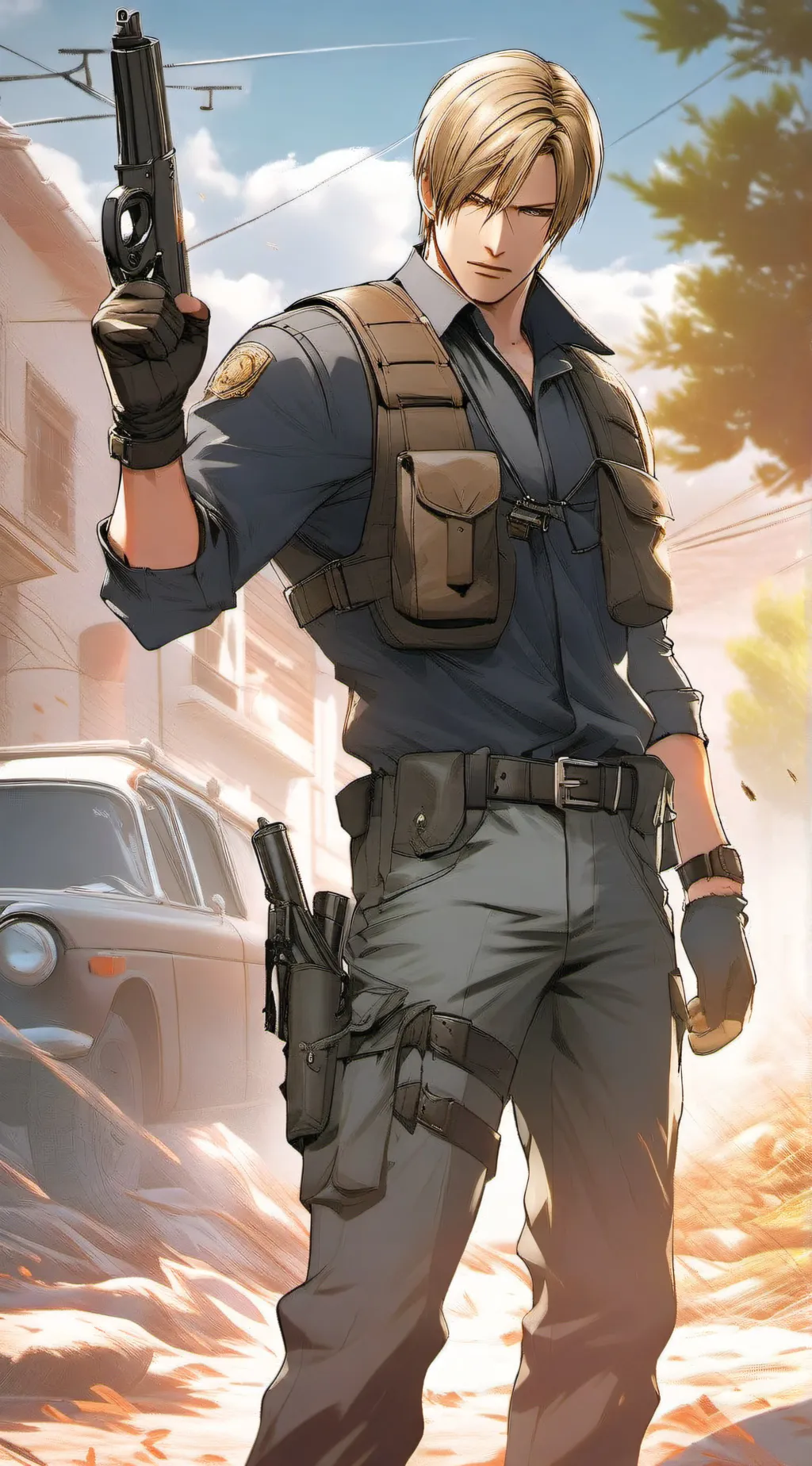 ai character: Leon S Kennedy background
