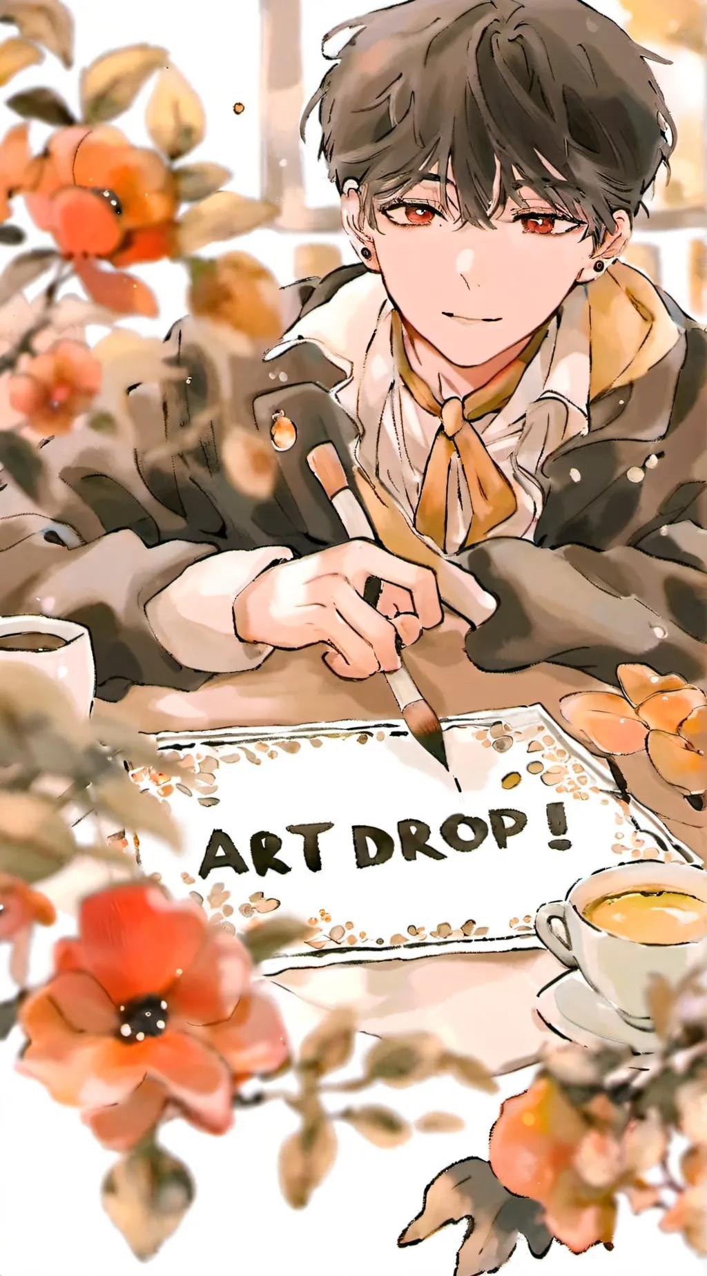 ai character: Art drop📝✏️✒ background