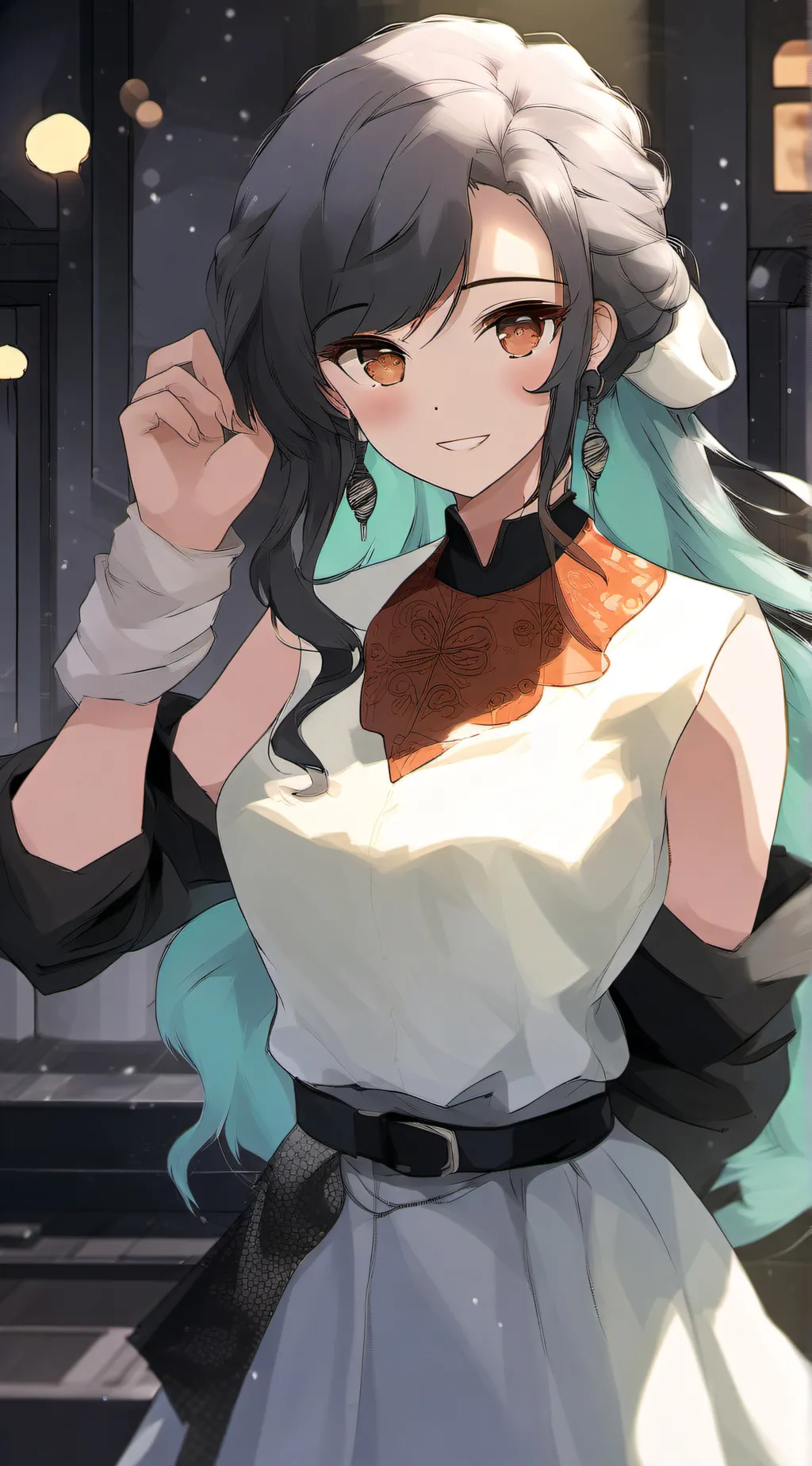 ai character: beautiful girl background