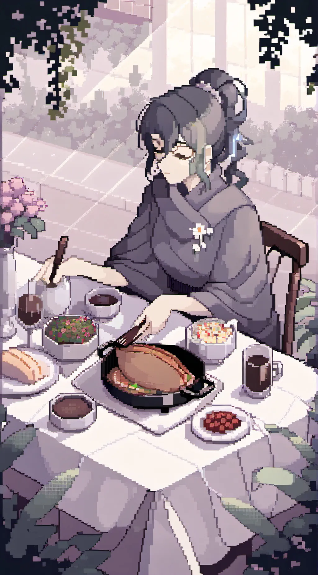 ai character: MHA restaurant! background