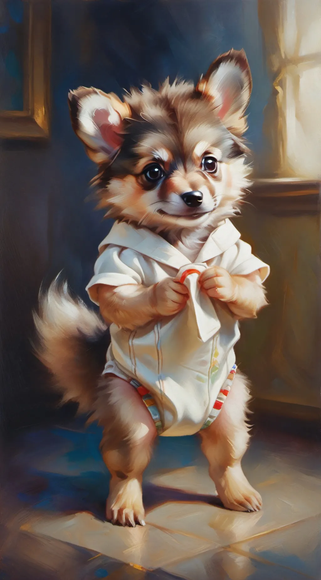 ai character: diaper furry  background