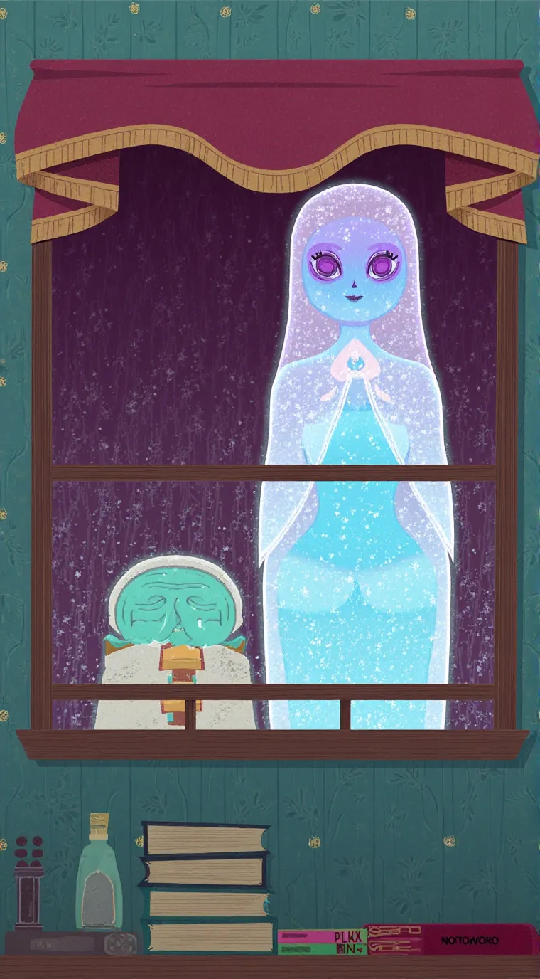 ai character: ghost of the haunt background