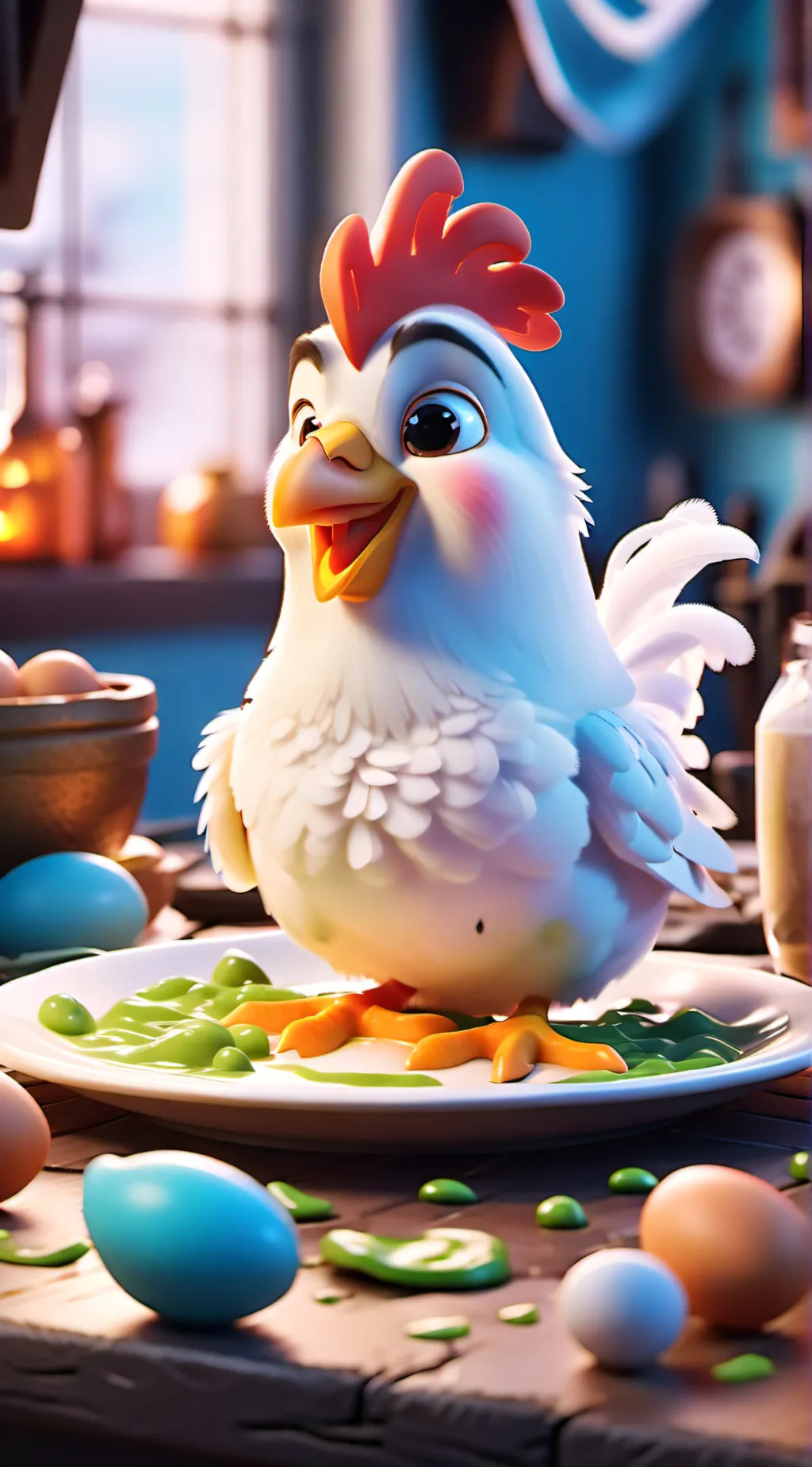 ai character: Chicken or egg background