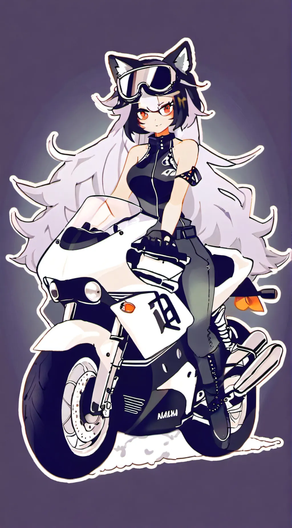 ai character: Mha motorcycle  background