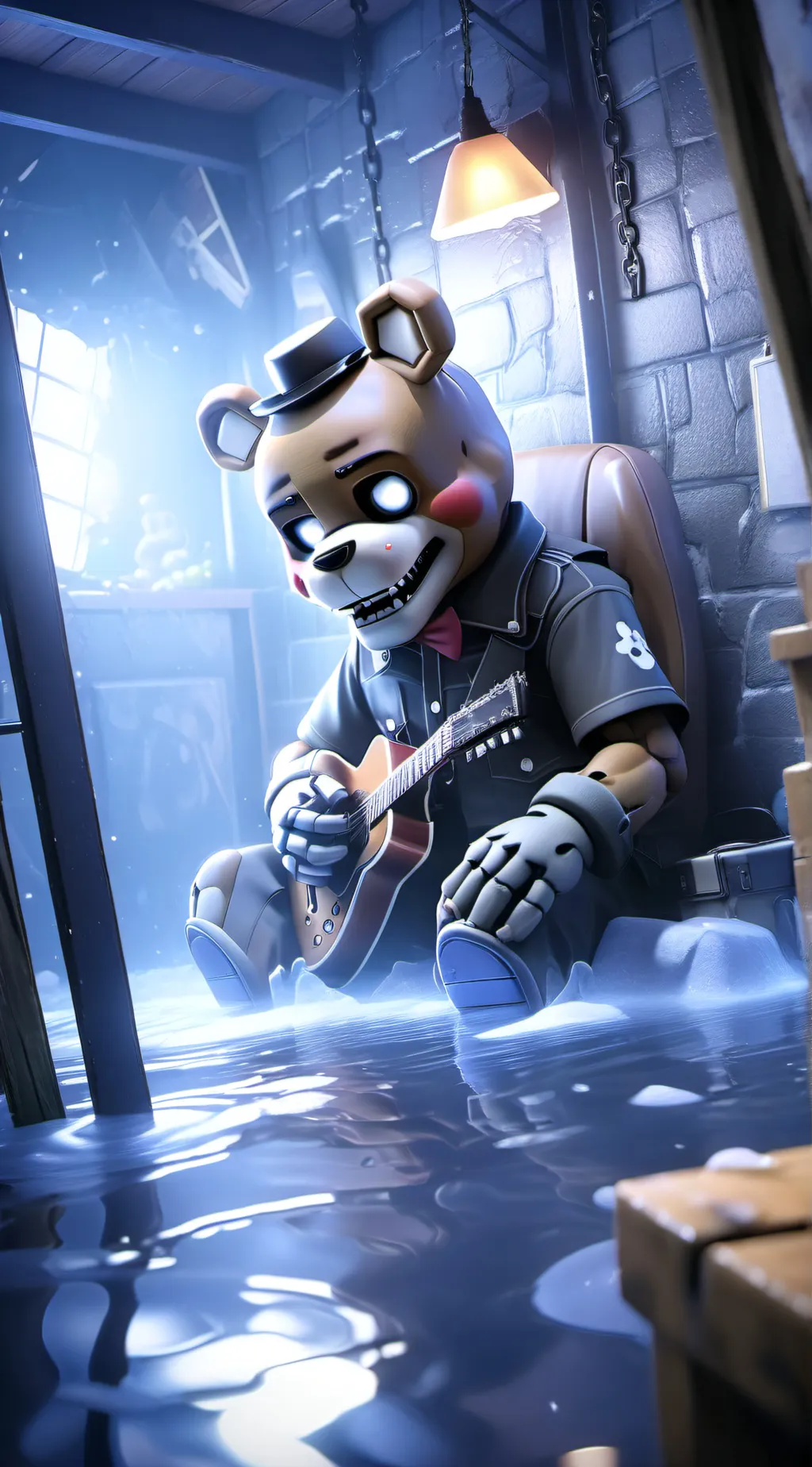 ai character: toy Freddy  background