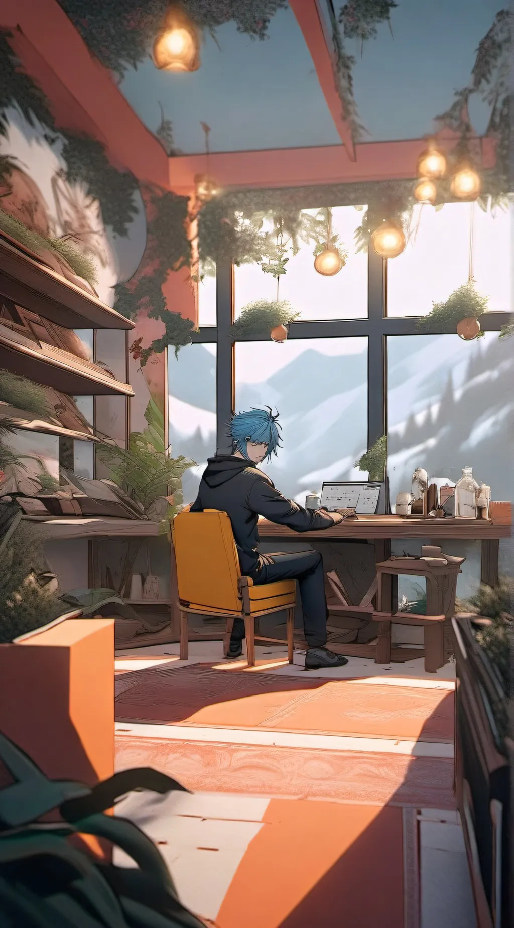 ai character: Sally face  background