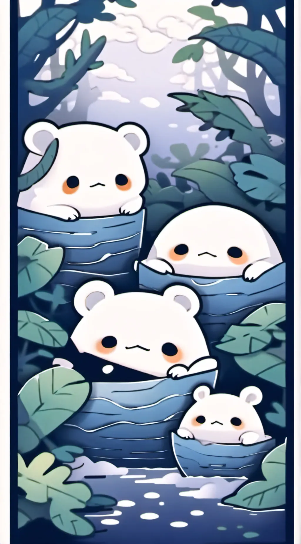 ai character: smiling critters background