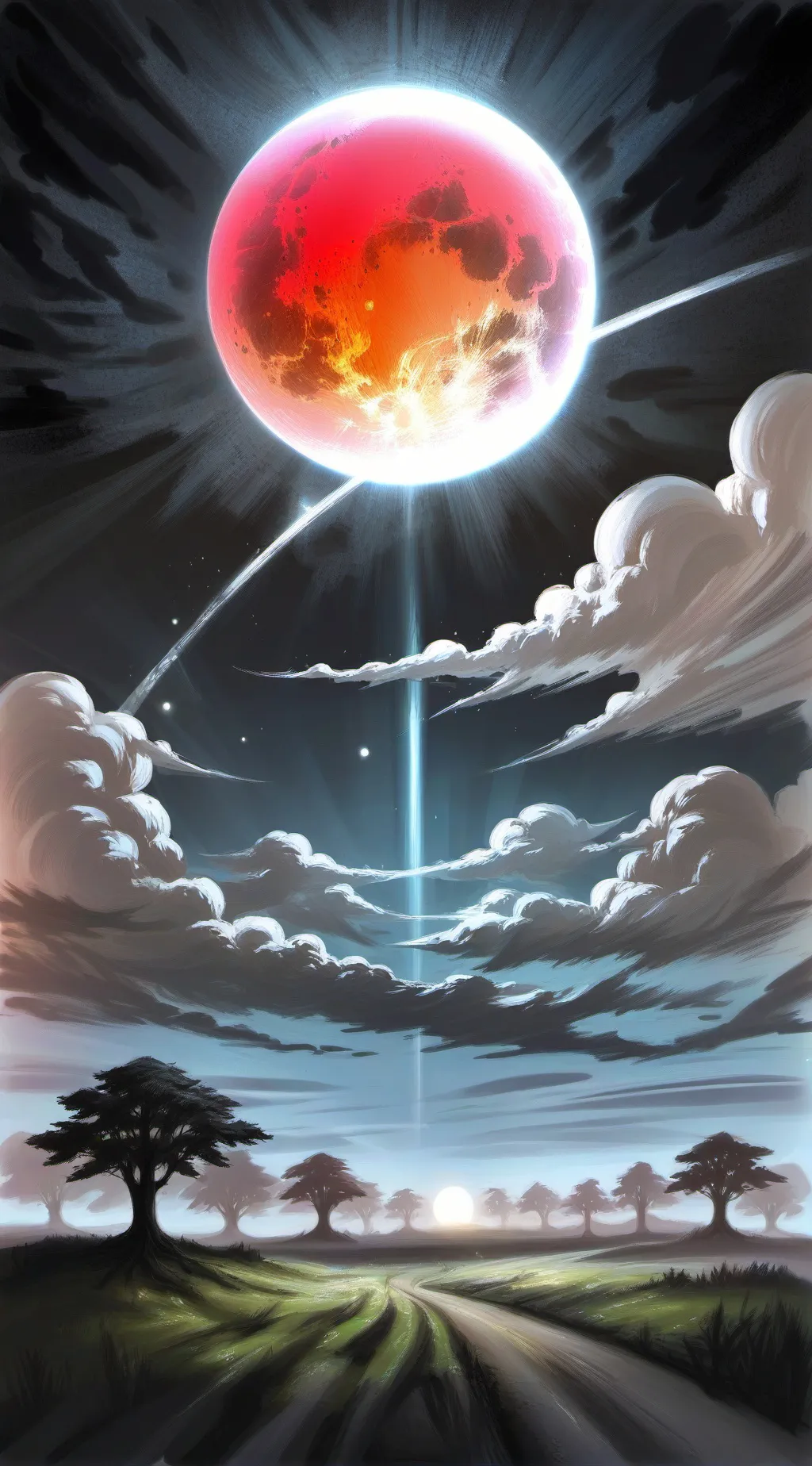 ai character: sun and moon show  background