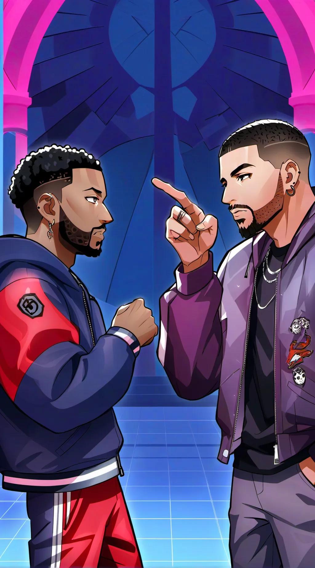 ai character: Kendrick VS drake background