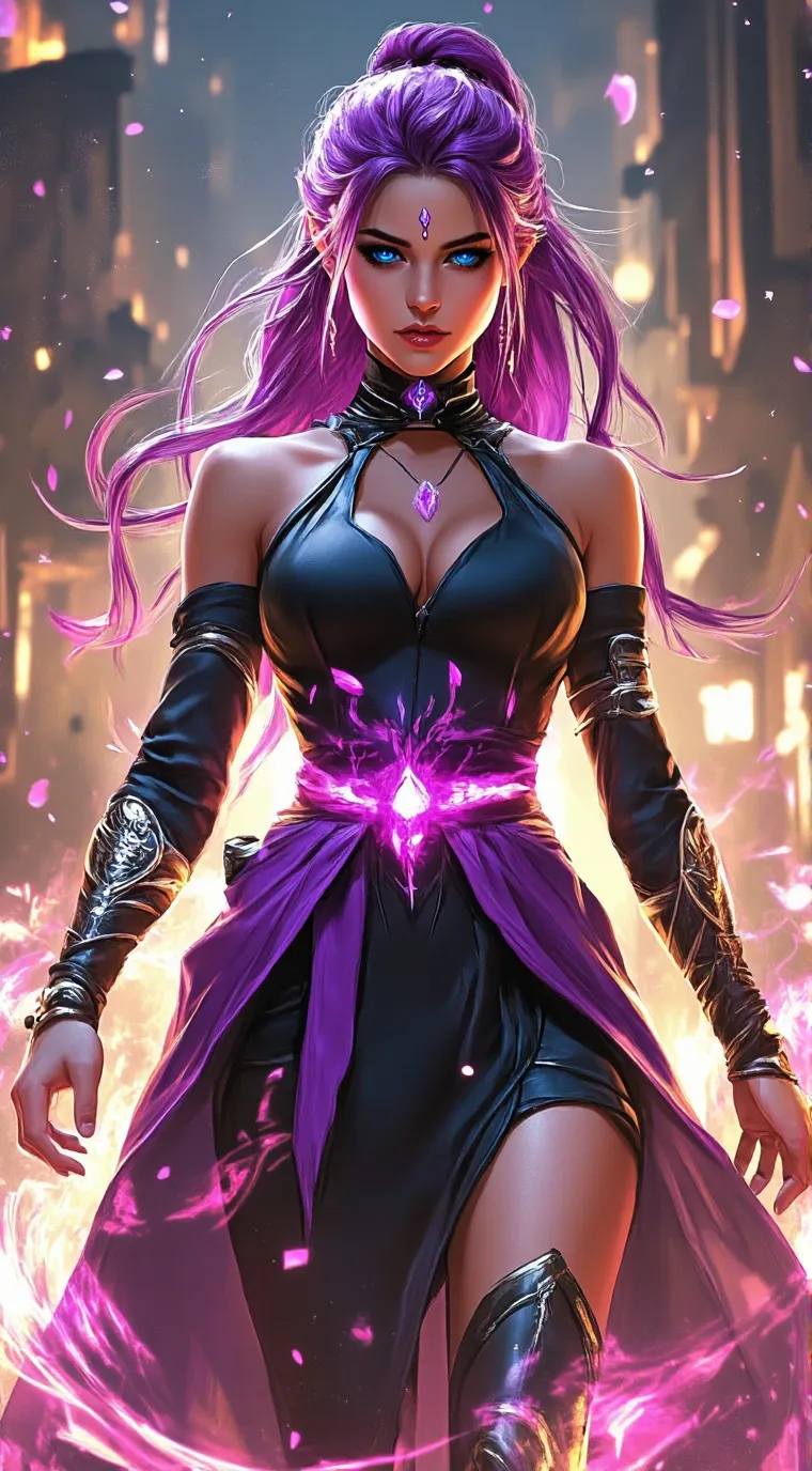 ai character: Amethyst Lune background