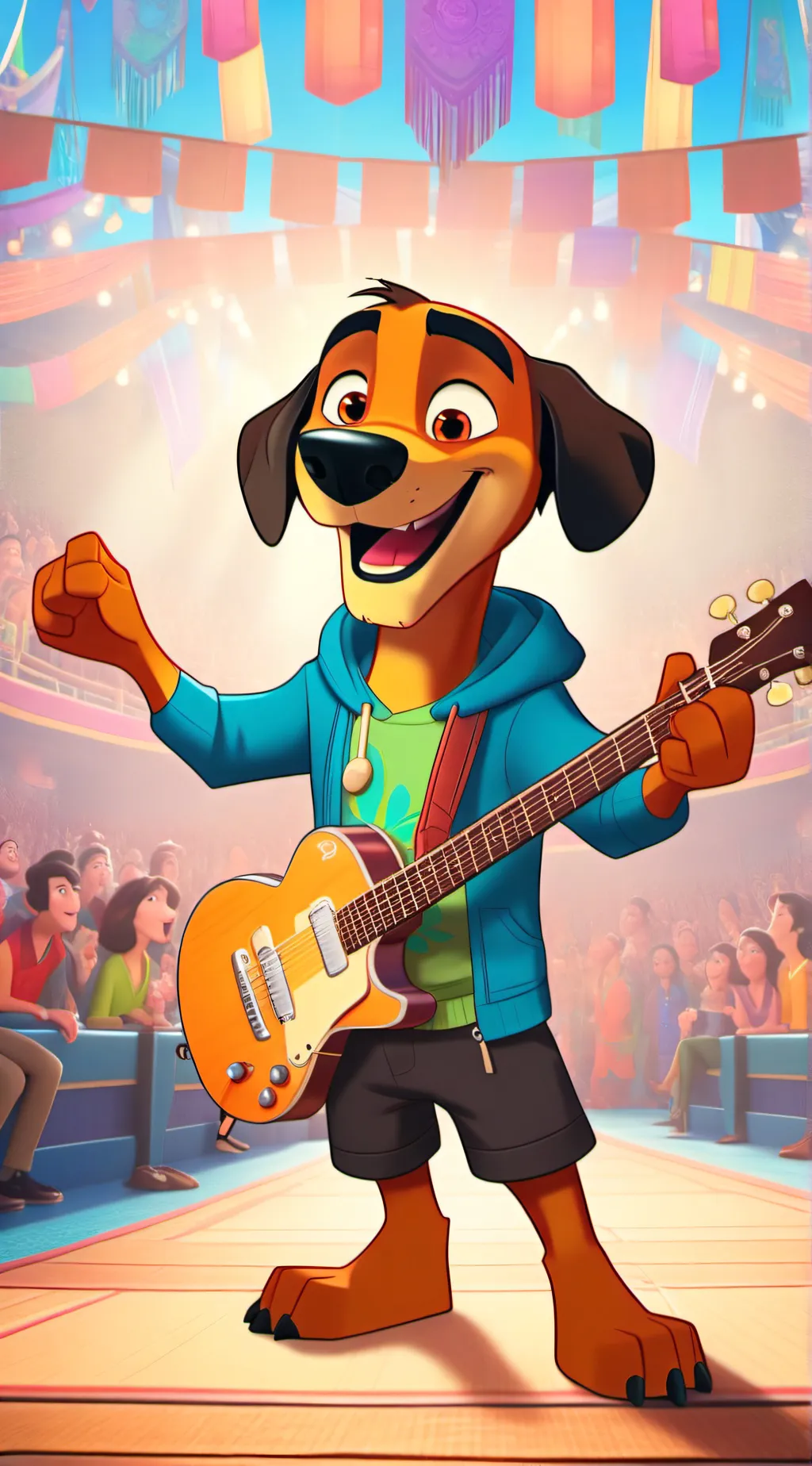 ai character: bodi from rock dog background