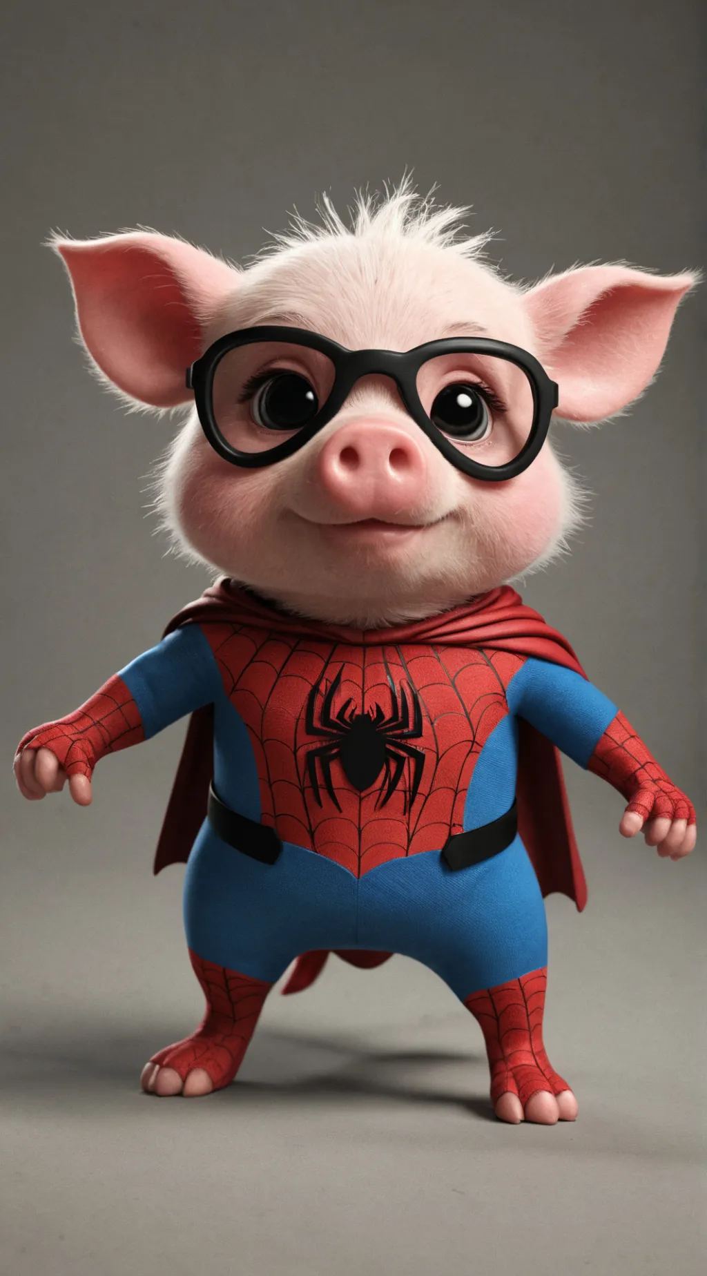 ai character: SpiderPig, S.Hero background