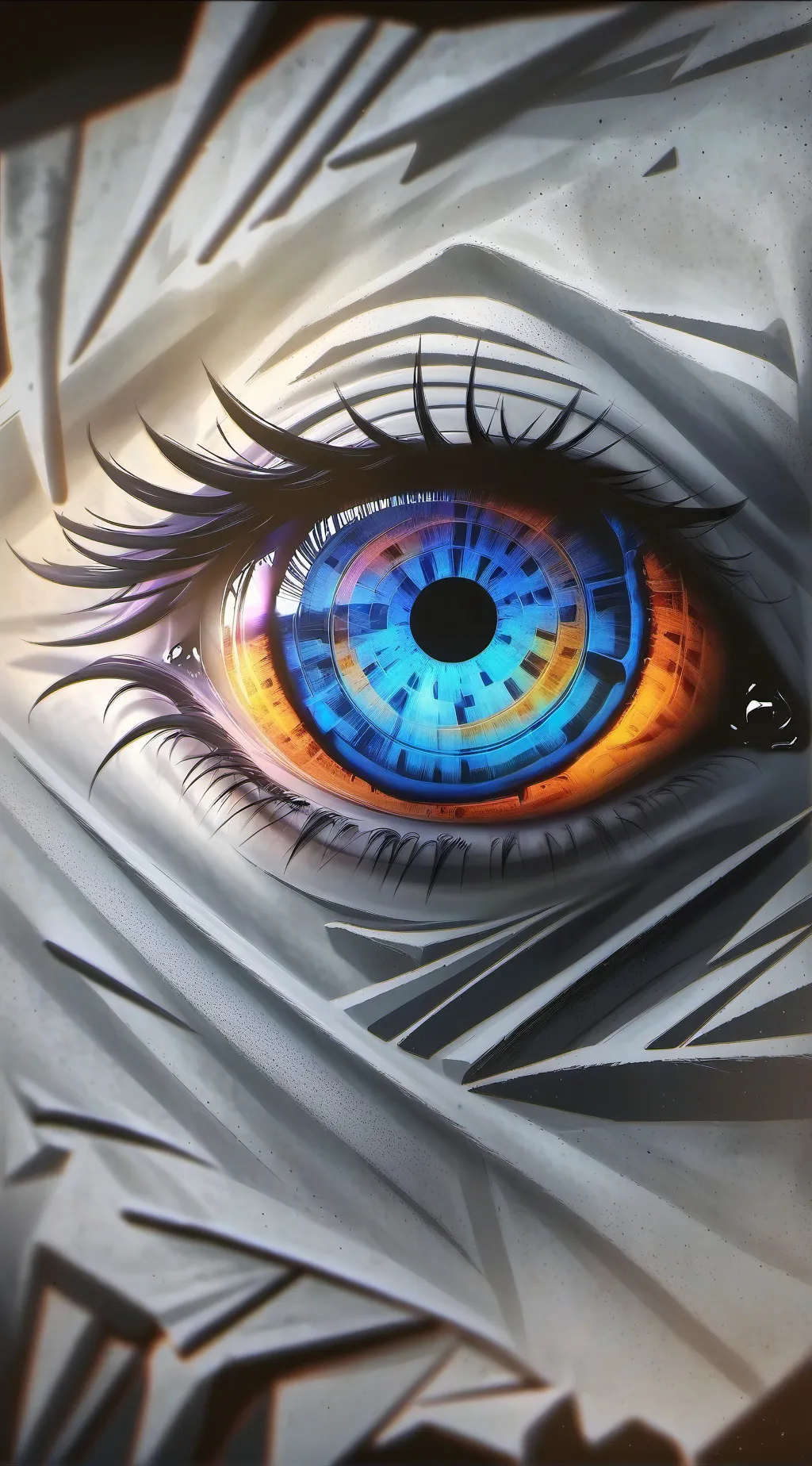 ai character: eye in shoulder  background