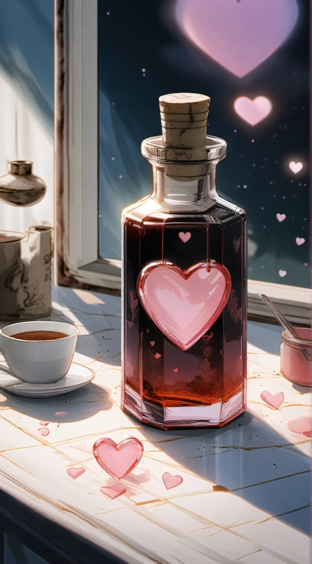 ai character: MHA love potion background