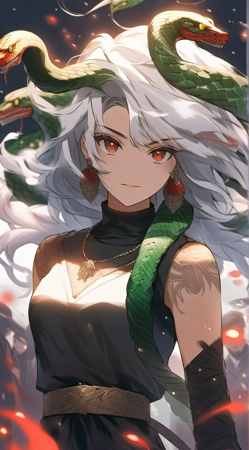 ai character: Medusa  background