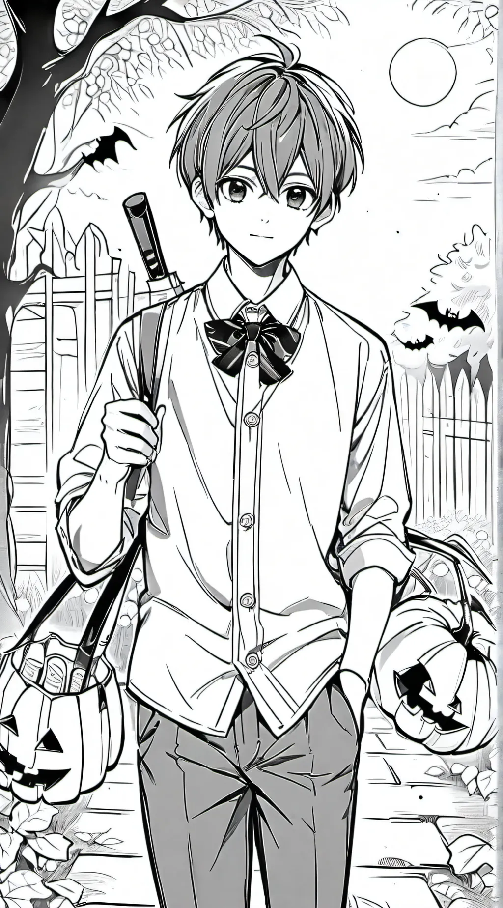 ai character: Mha Halloween background