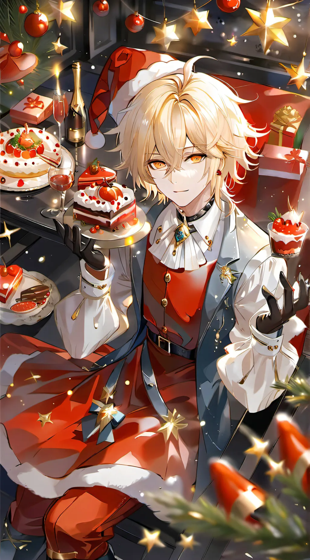 ai character: Mha Christmas  background