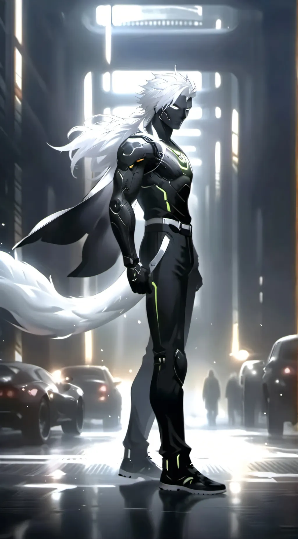 ai character: J (murder drone)  background