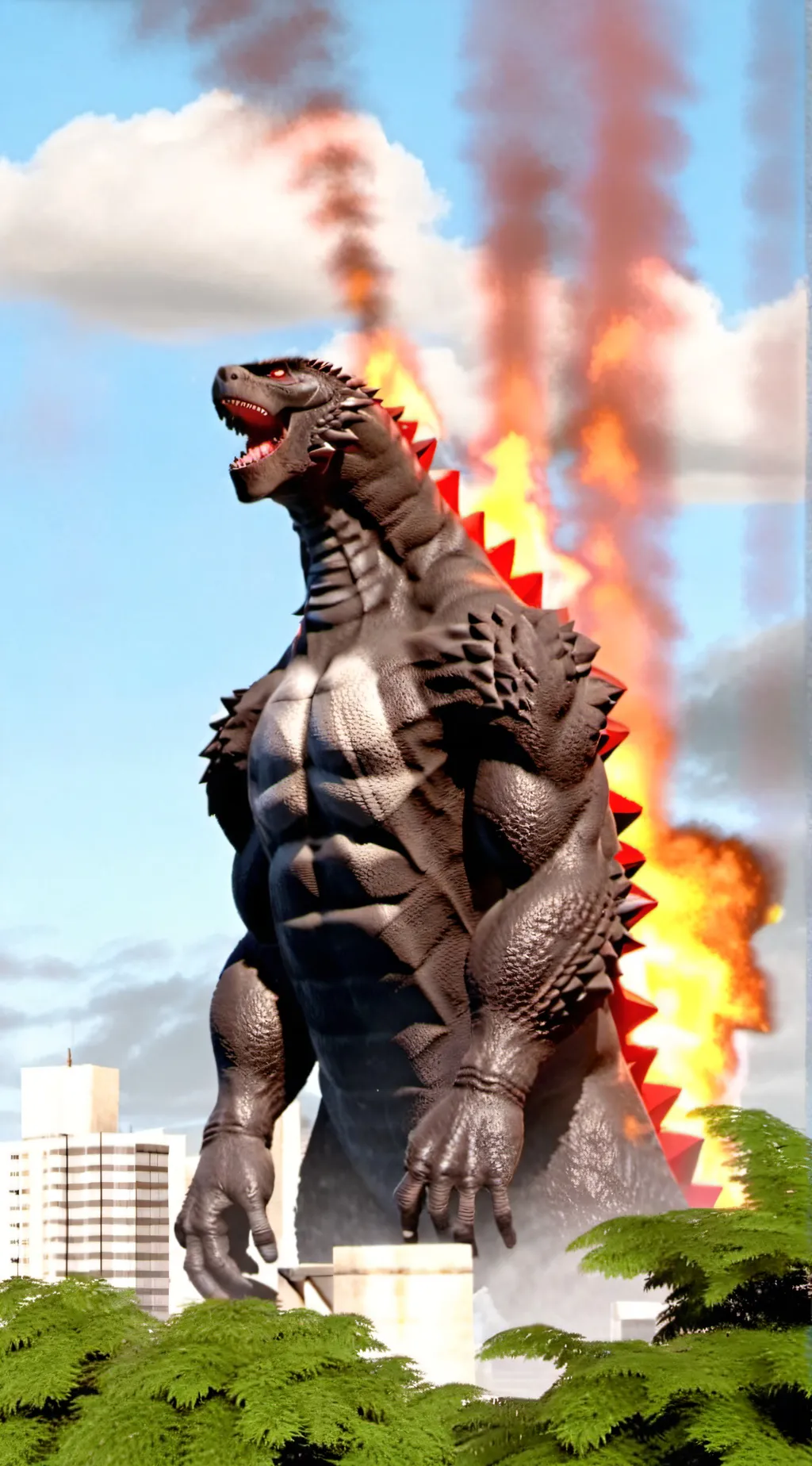 ai character: Godzilla rp background