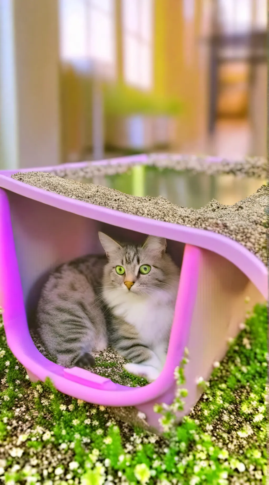 ai character: Egg cat 🐱 background