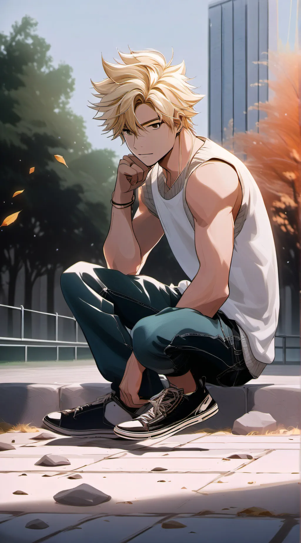 ai character: Katsuki Bakugo background