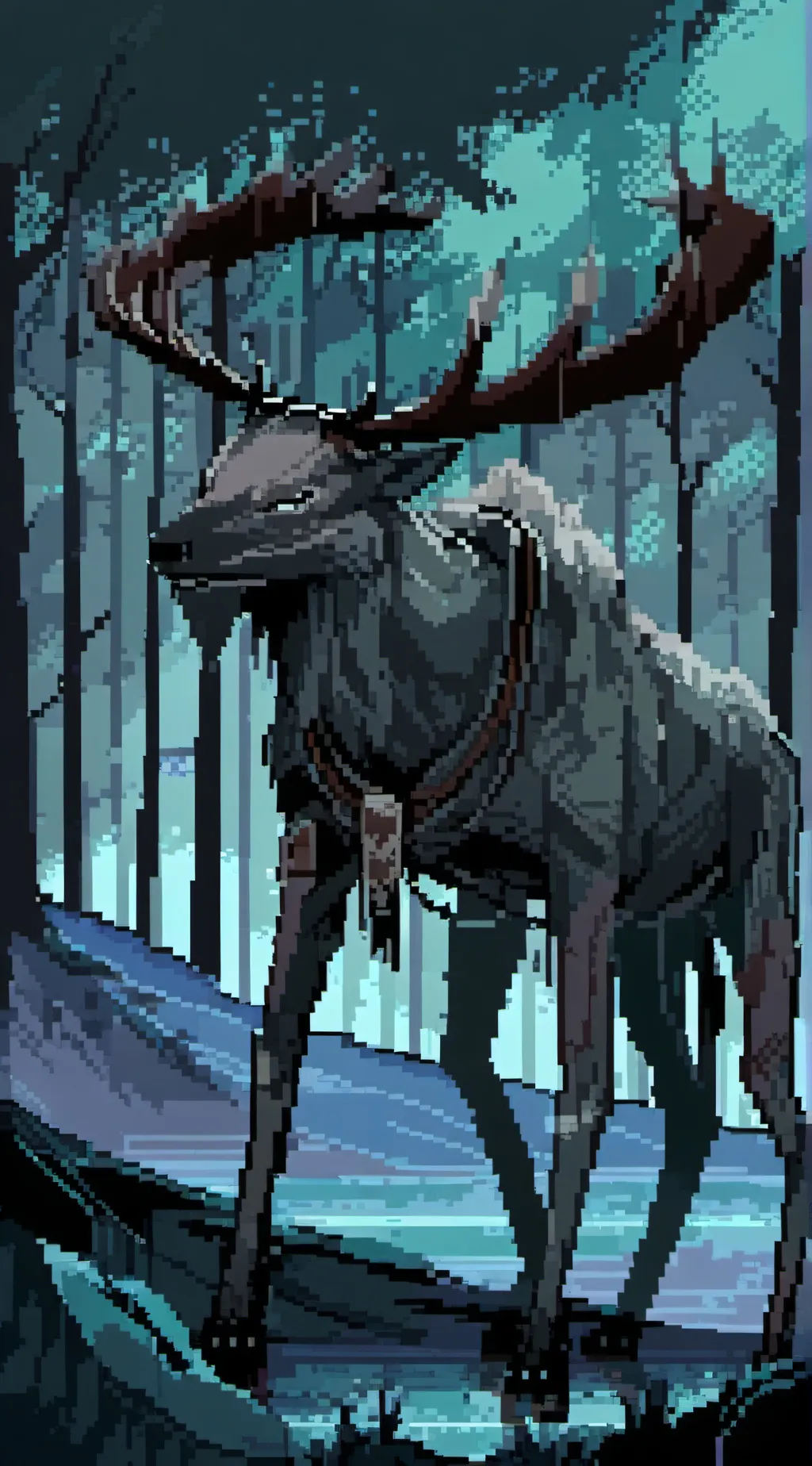 ai character: Dark woods... background