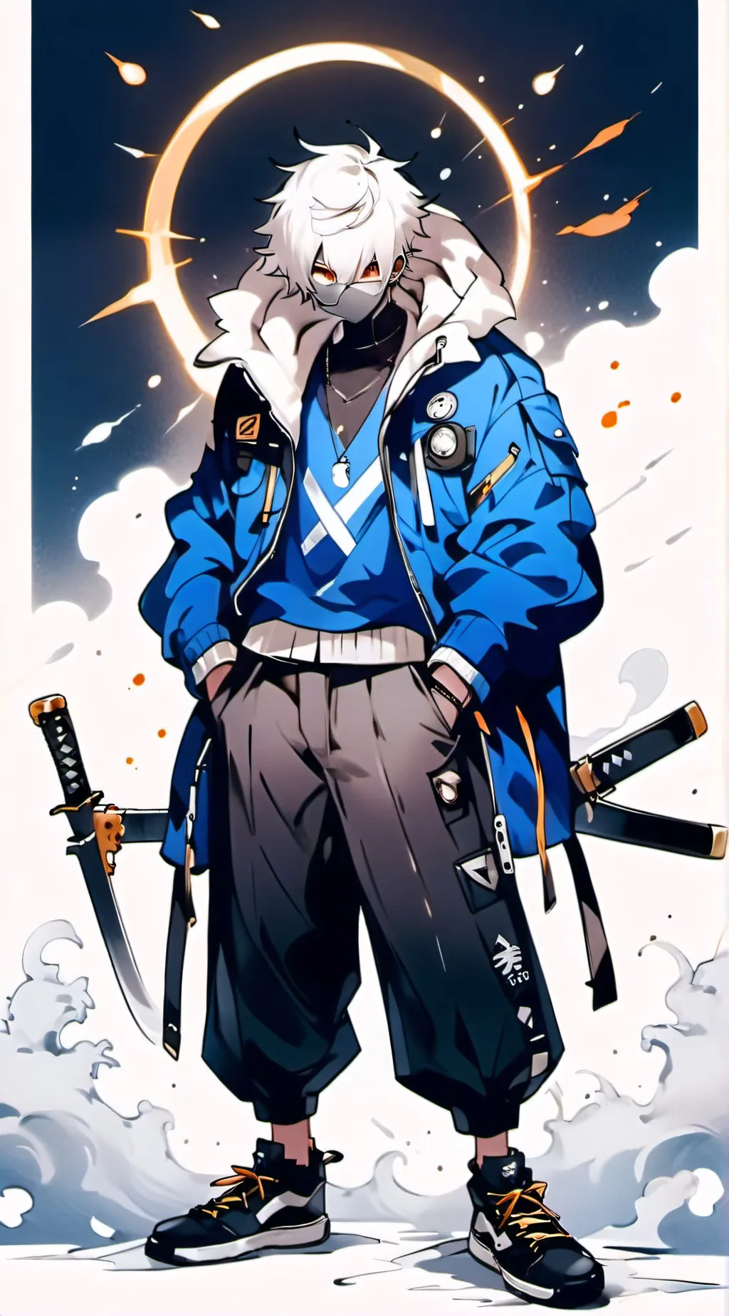 ai character: Sans burnt water background