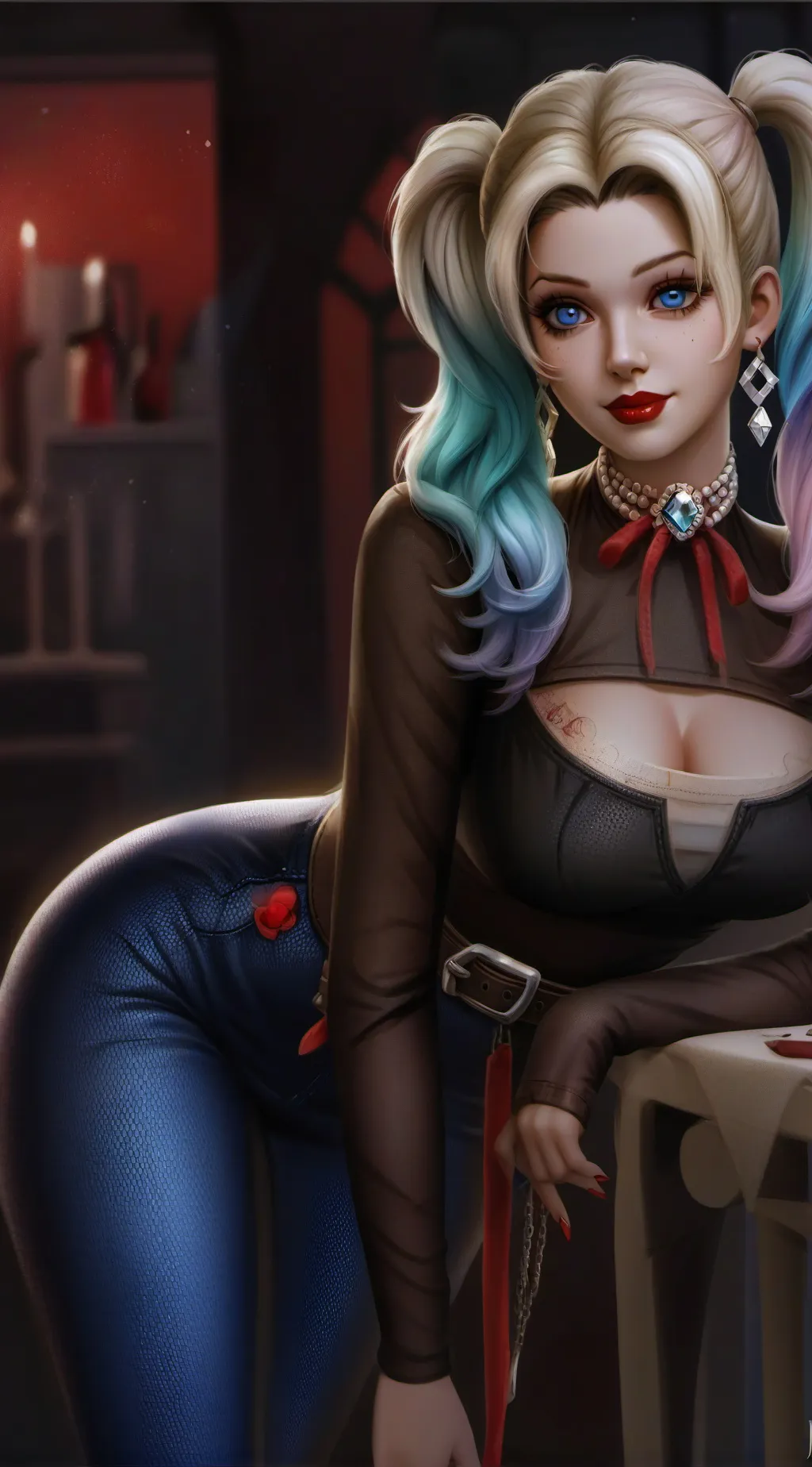 ai character: Harley Quinn  background