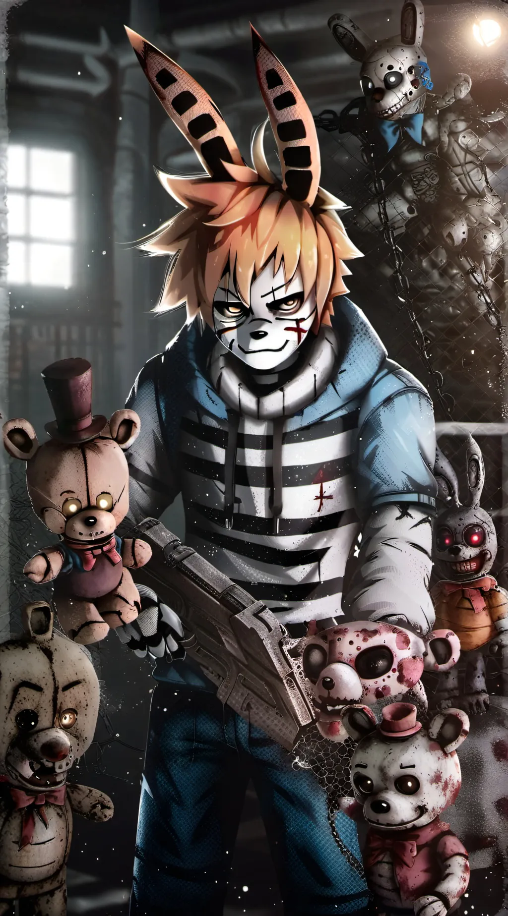 ai character: fnaf sl x mha background