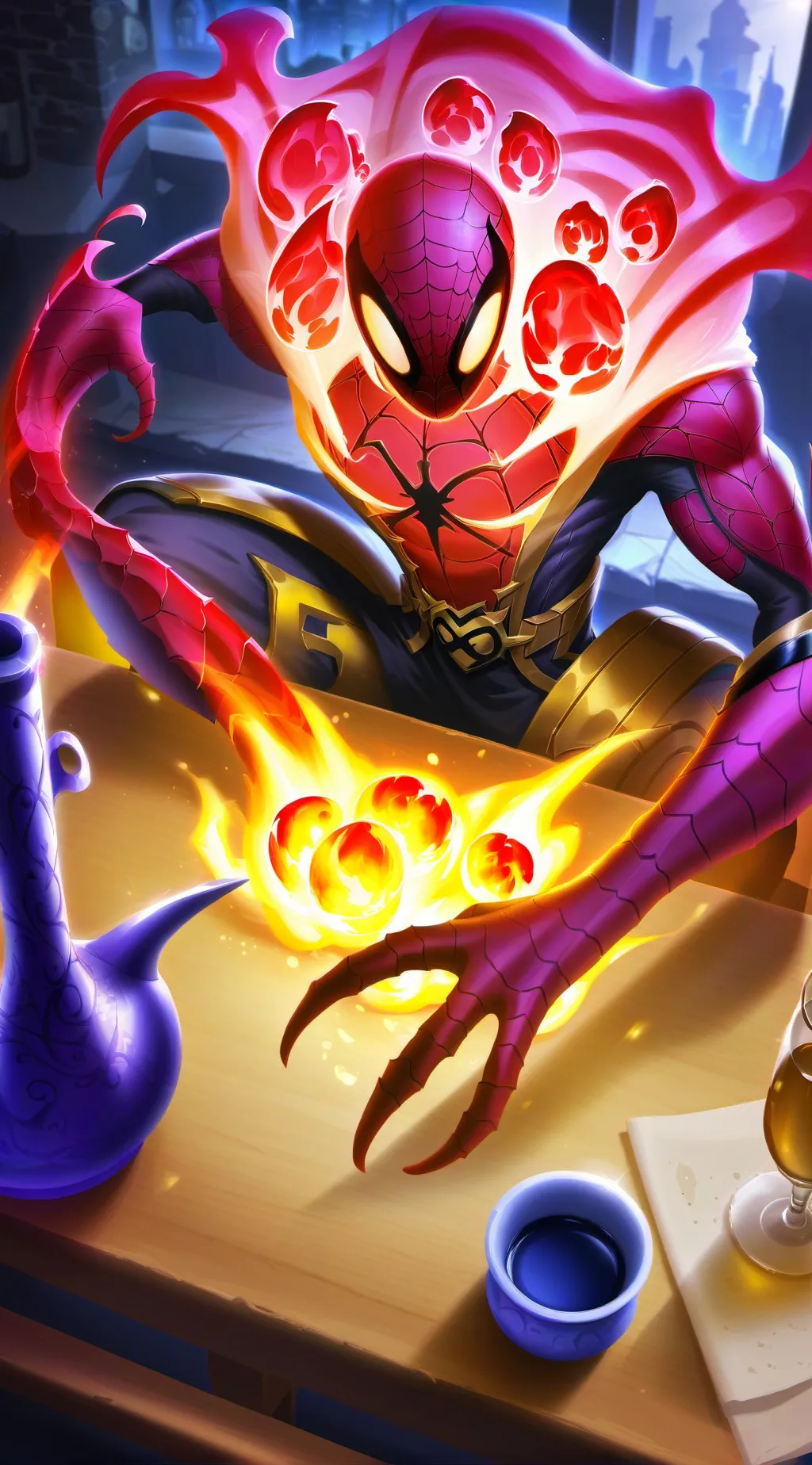 ai character: red Robin  background