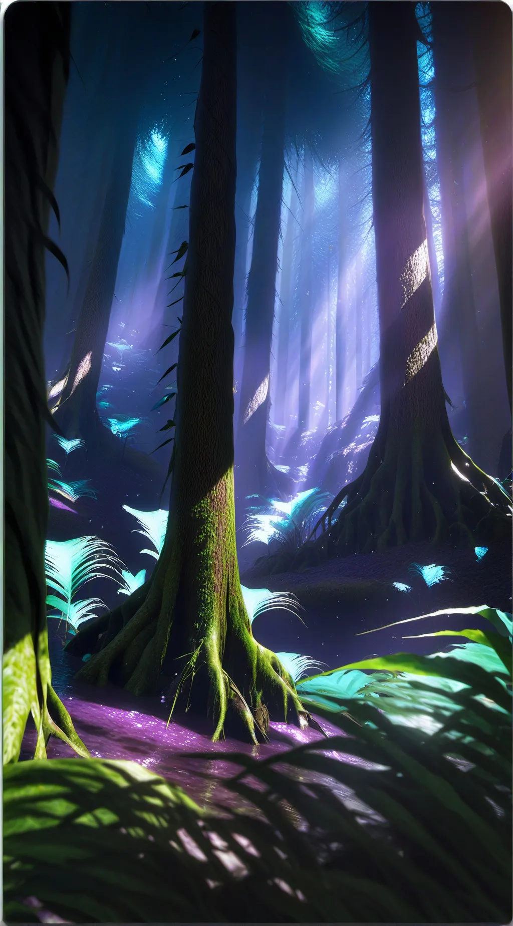 ai character: Magical Rainforest background