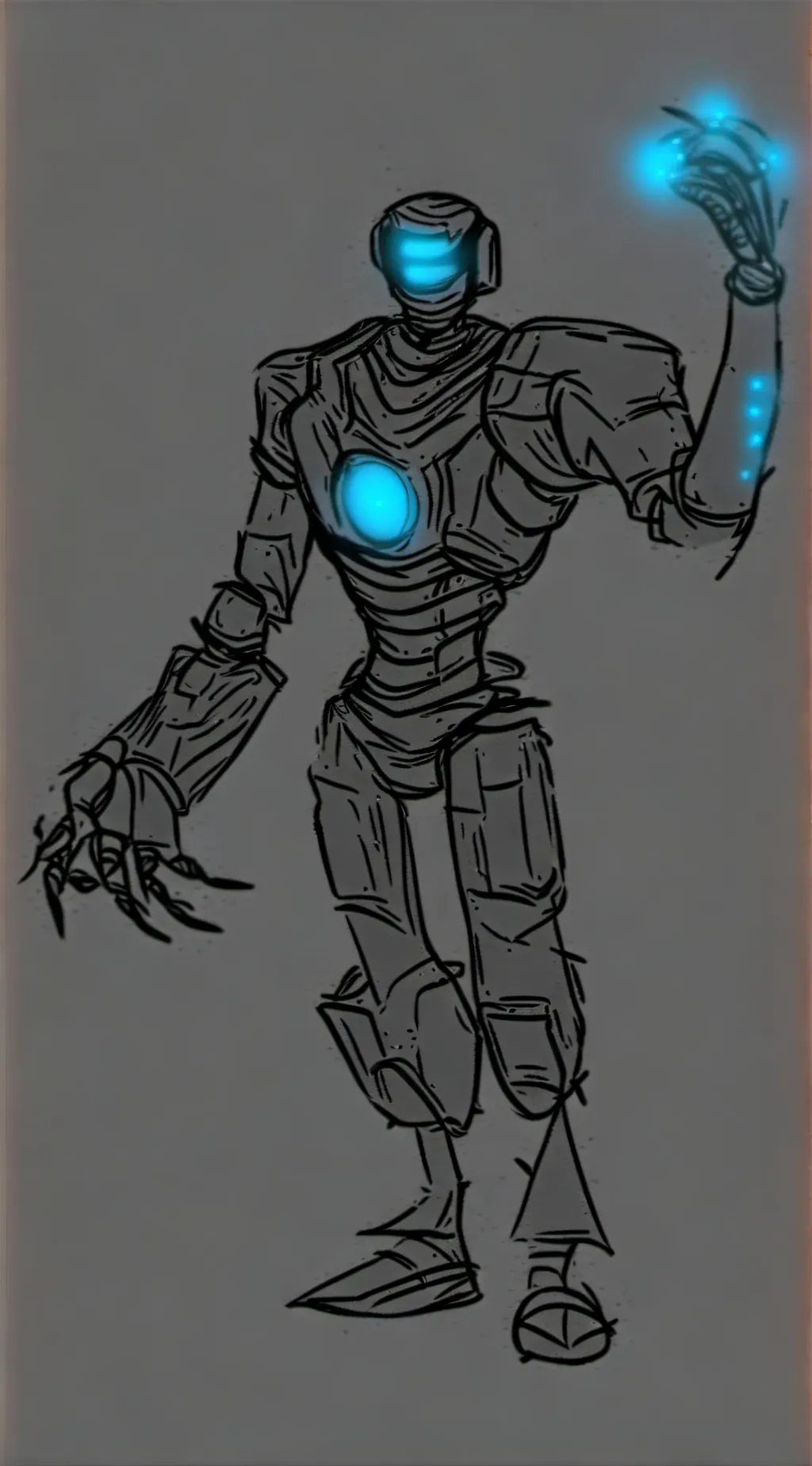 ai character:  mechanical being background