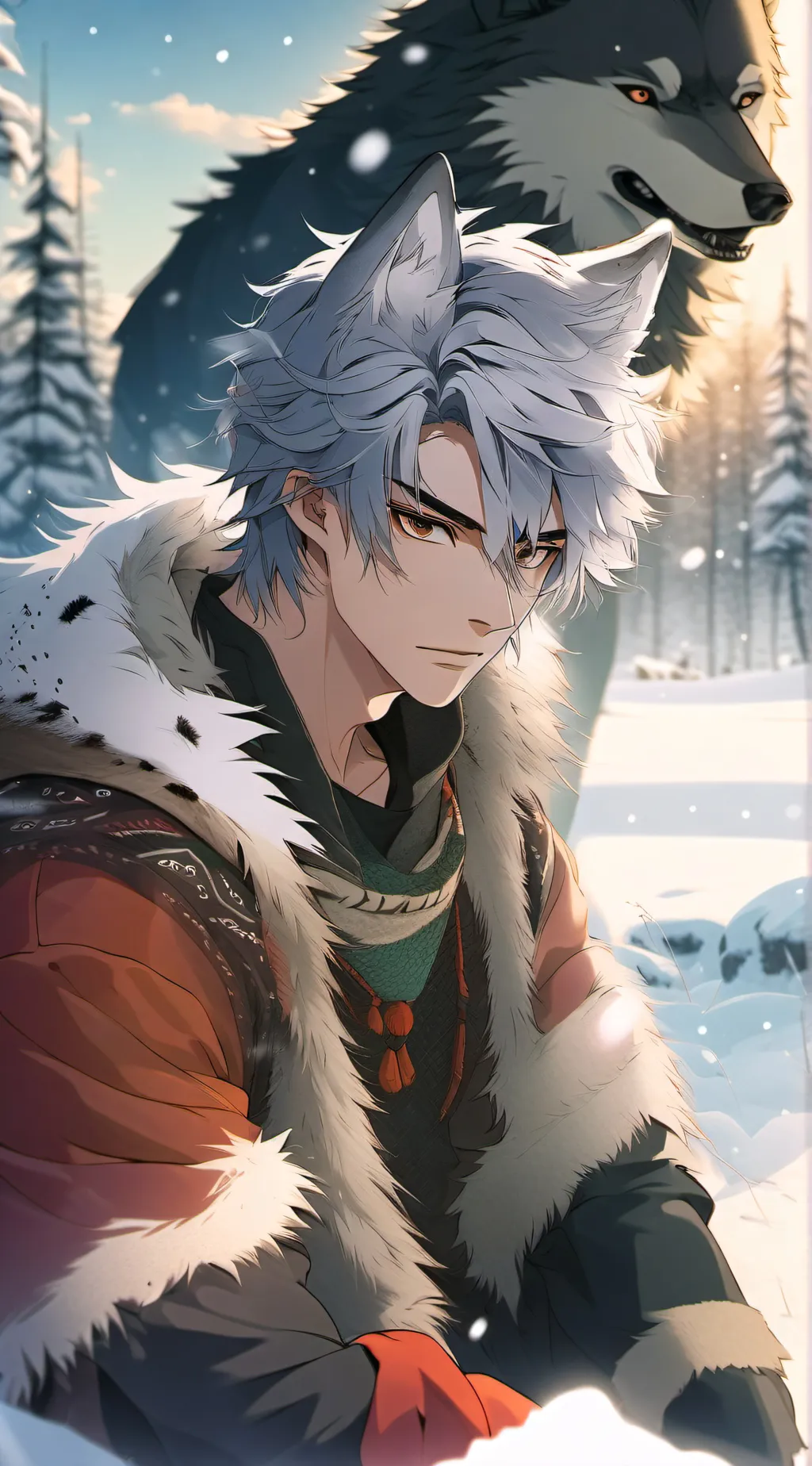 ai character: Gray background