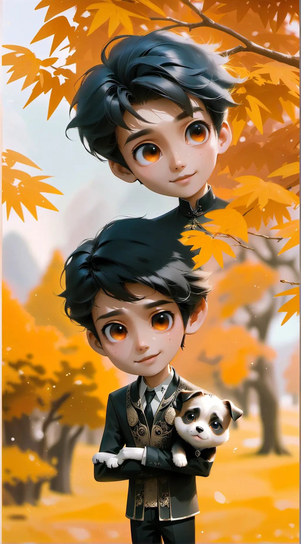 ai character: Sus dog man background