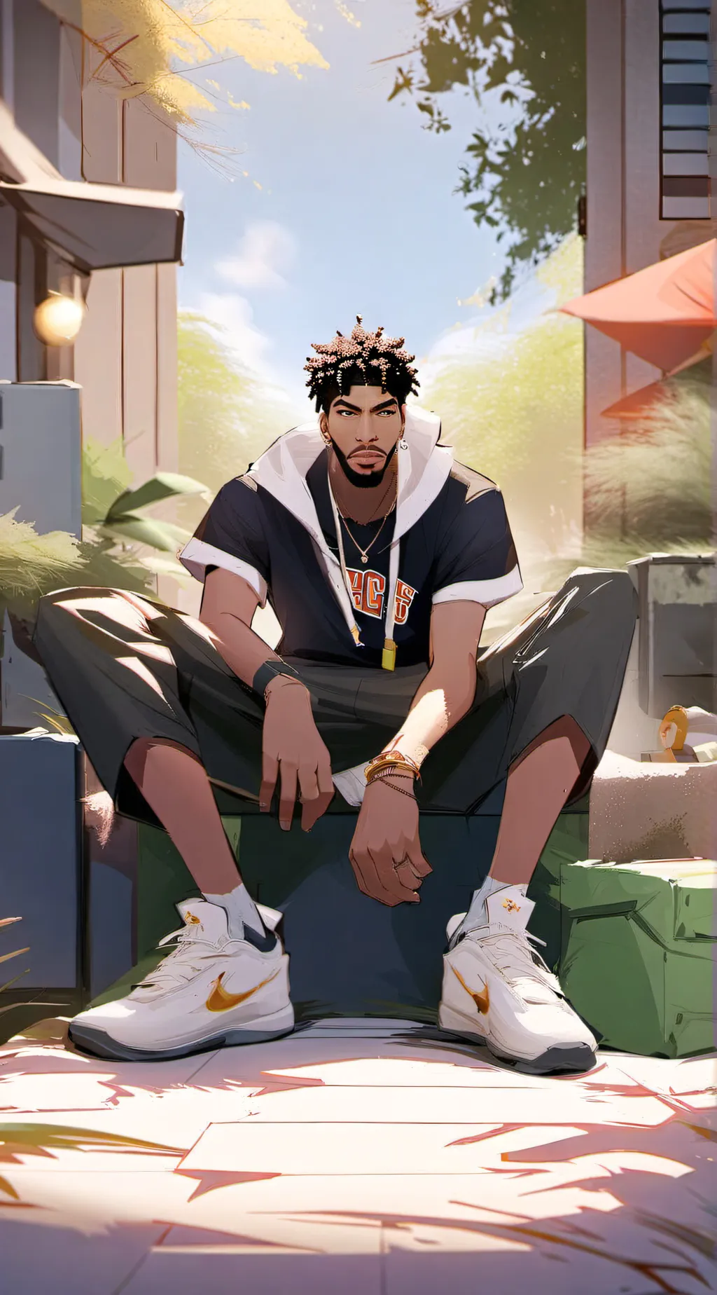 ai character: Anthony ￼Davis background