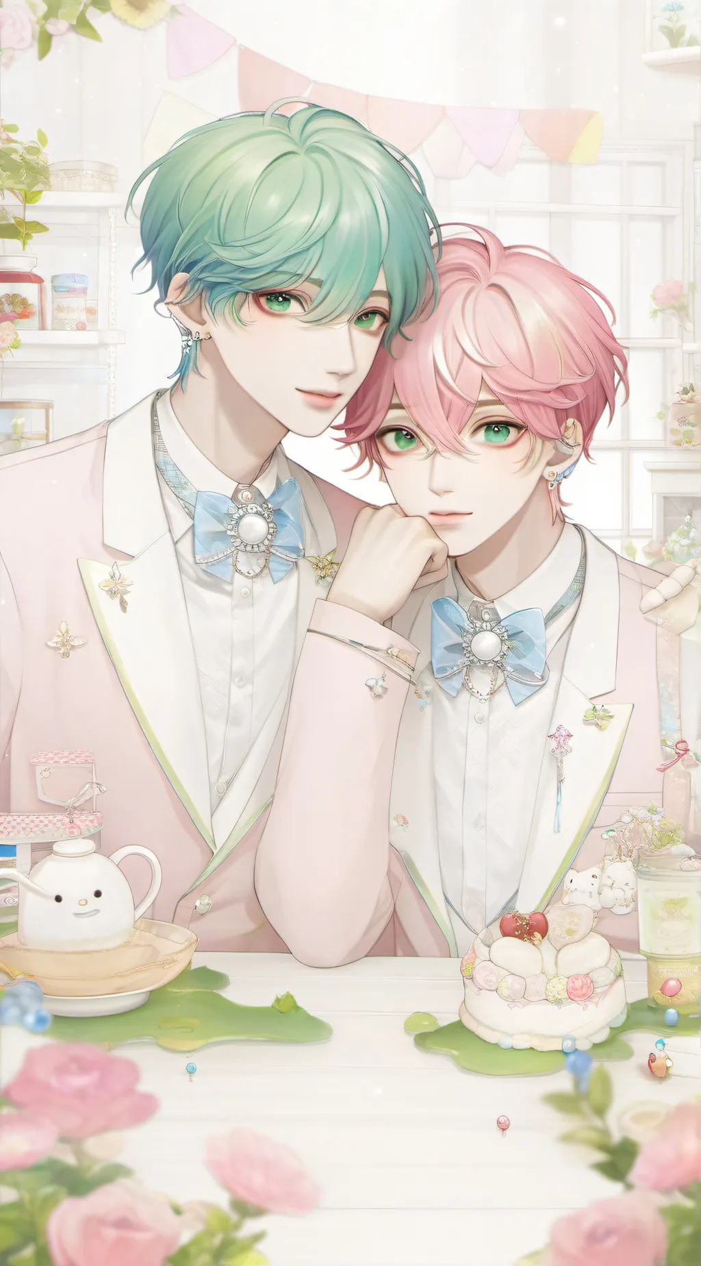 ai character: Leon and Mike❤️ background