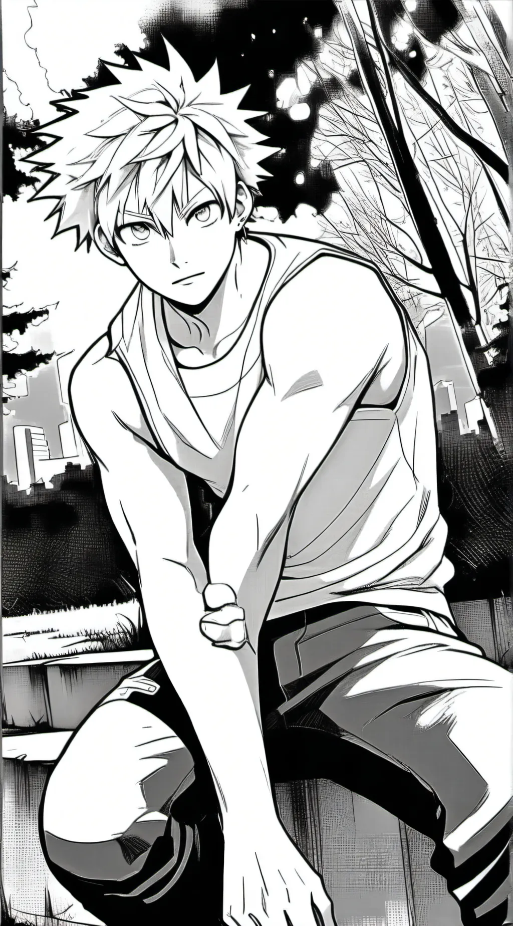 ai character: Bakugo katsuki  background