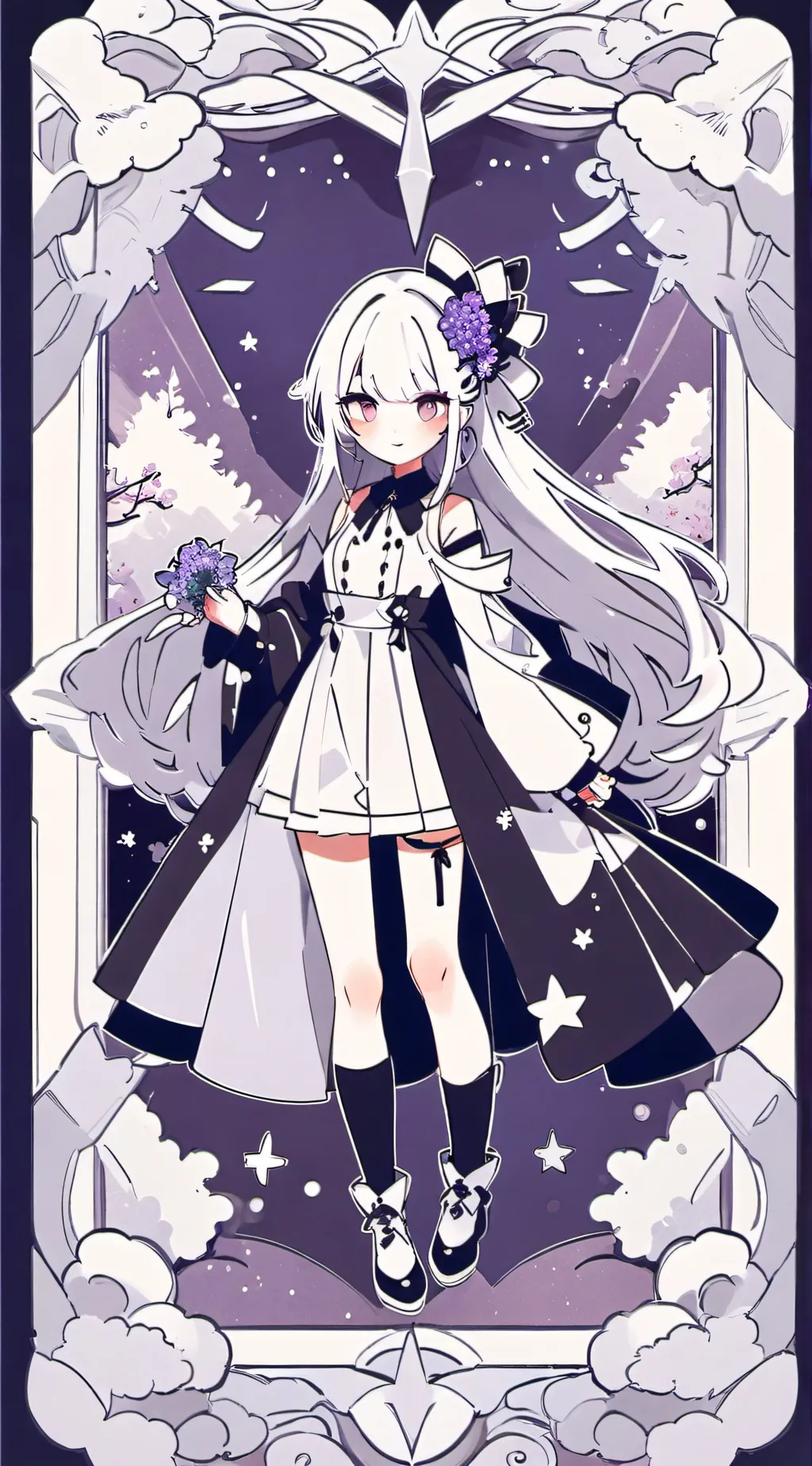 ai character: Lilac background