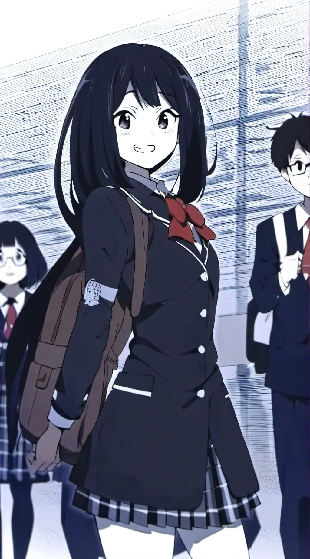 ai character: human miss circle  background