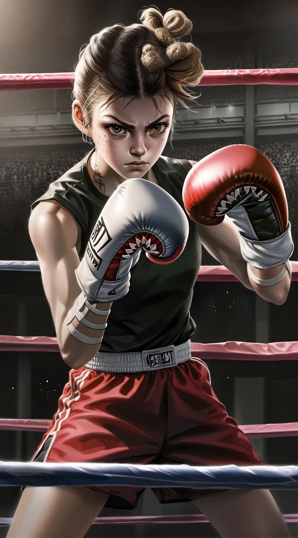 ai character: fighter girl background