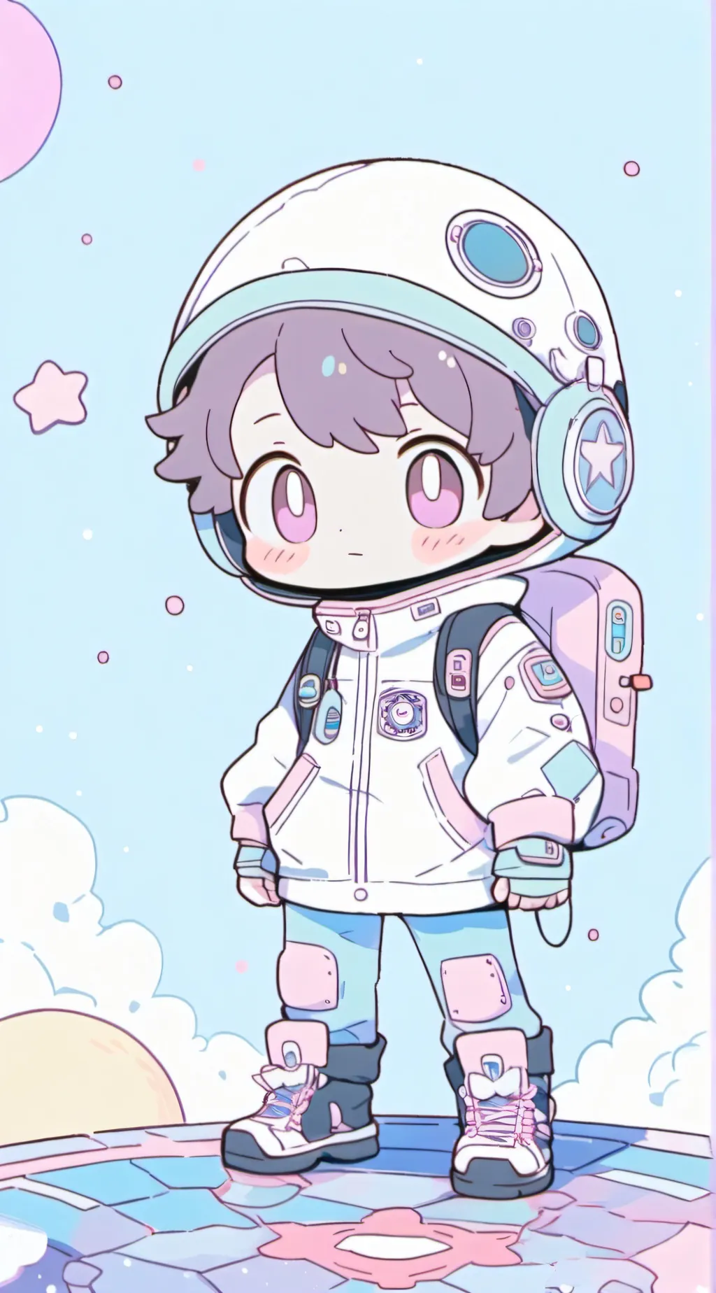 ai character: astro dude  background