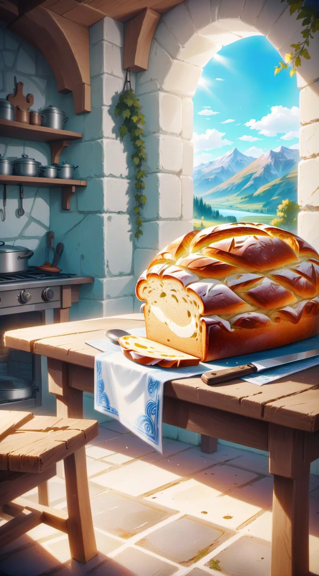 ai character: bread background