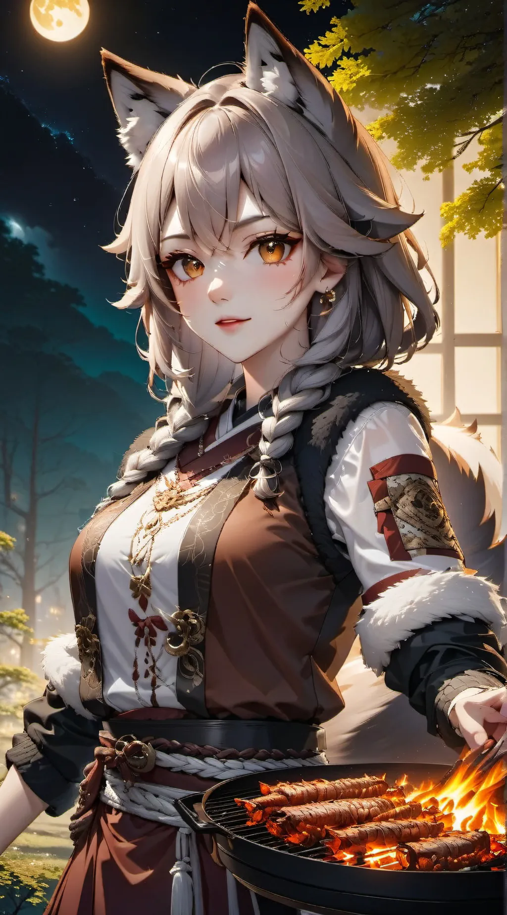 ai character: Gray Moonlight Spirit background