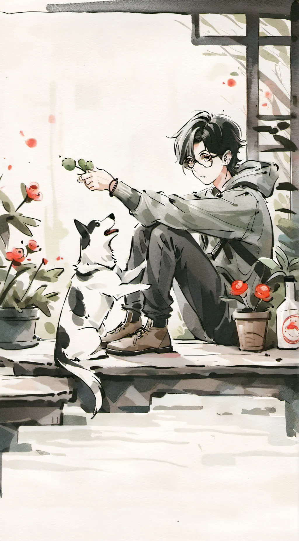 ai character: Dandys world sick  background