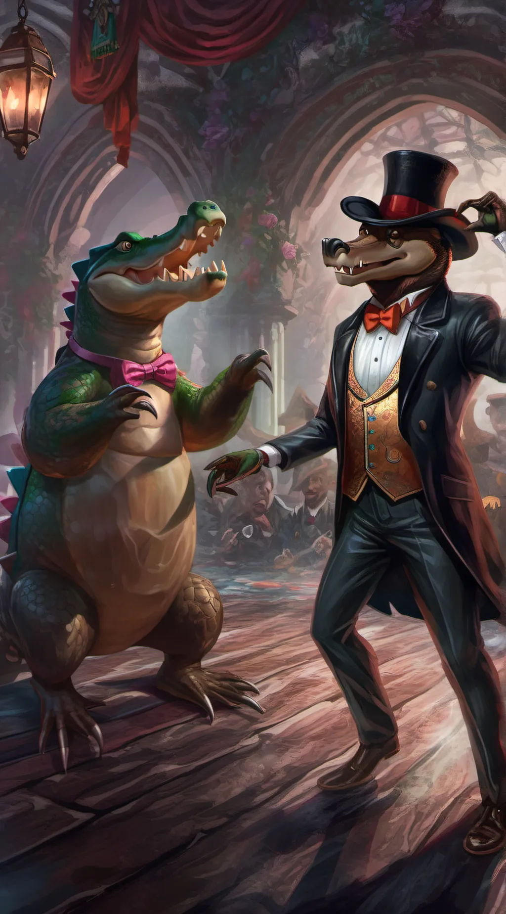 ai character: Clown motel background