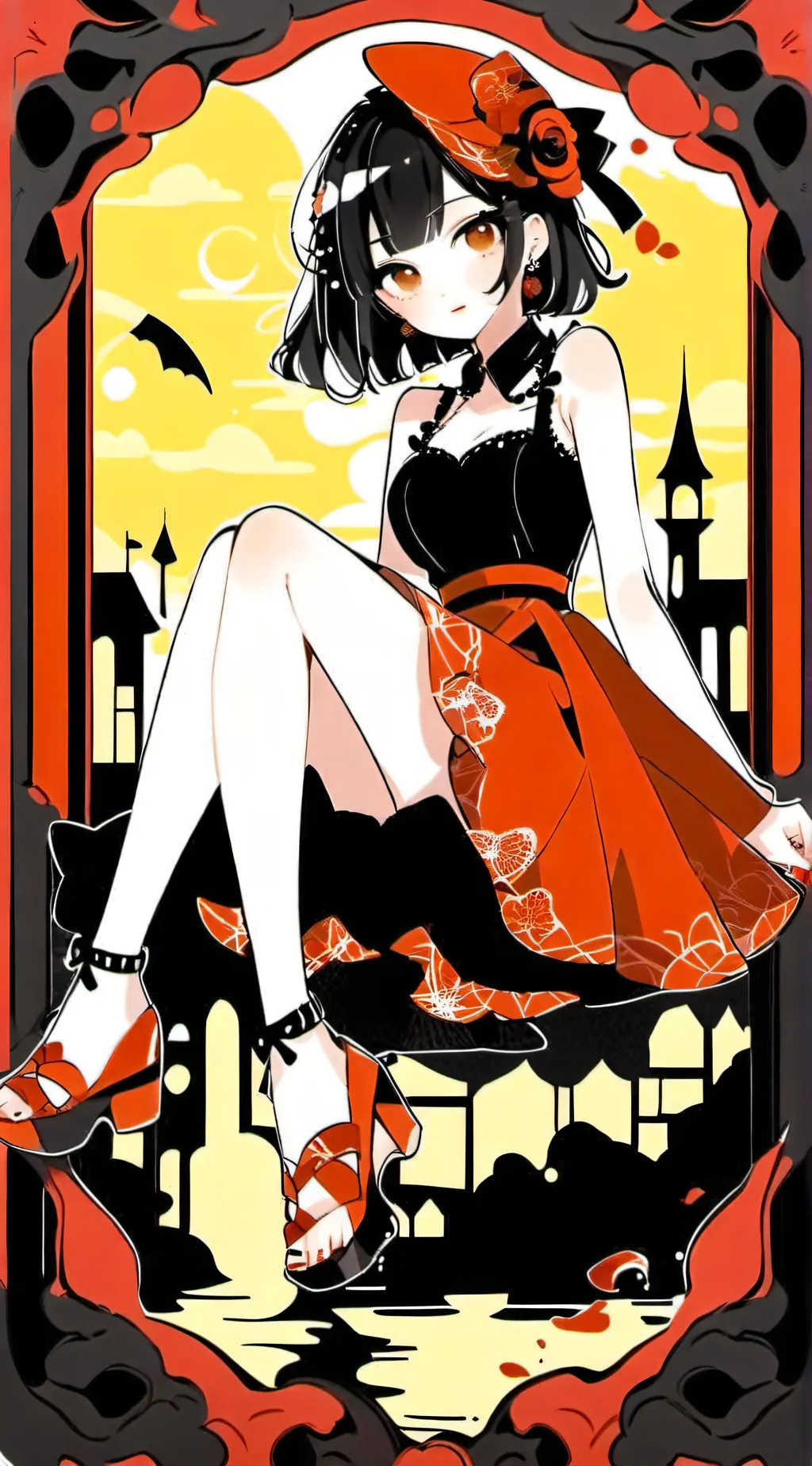 ai character: moonlight background