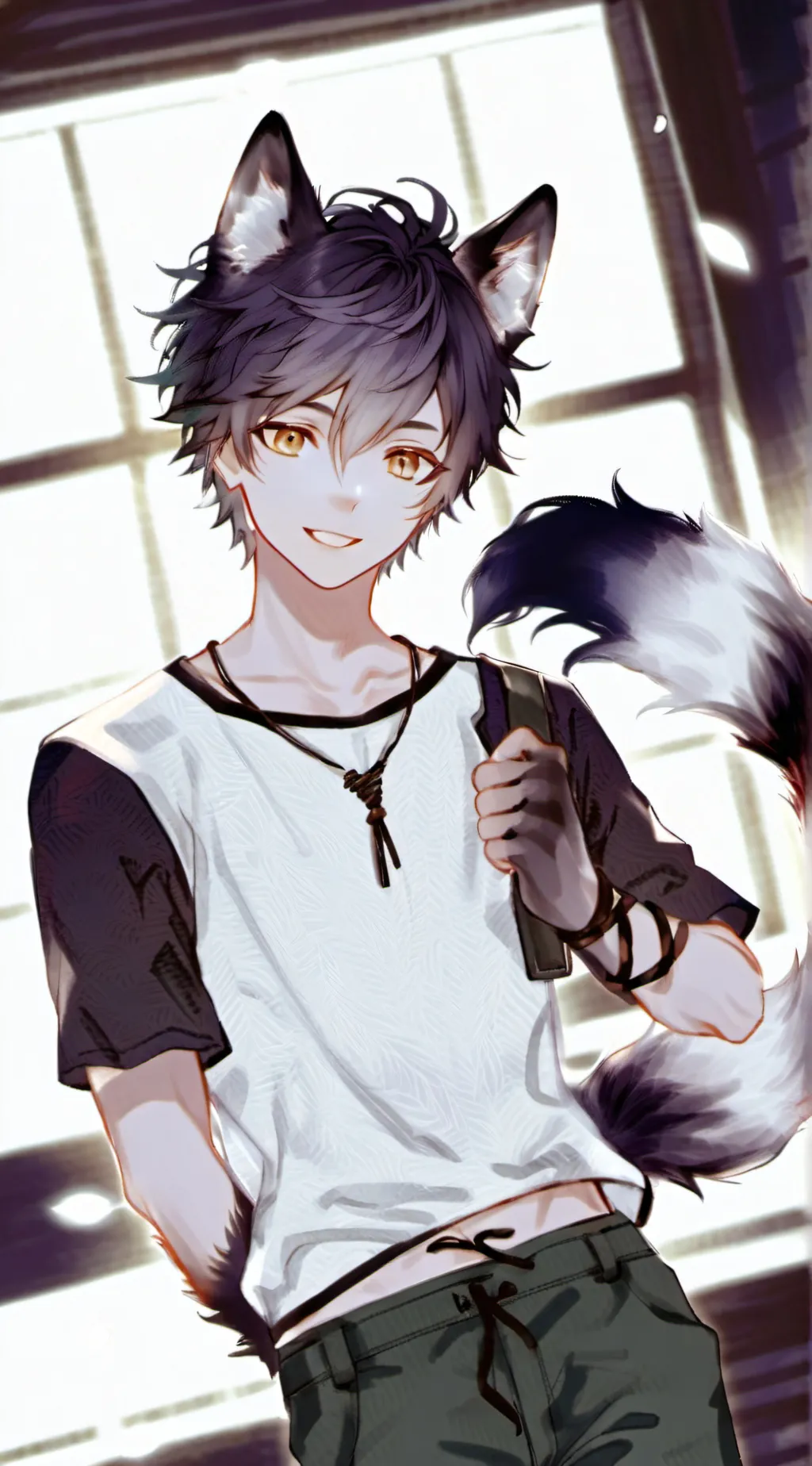 ai character: Taro the Wolf Hybrid background